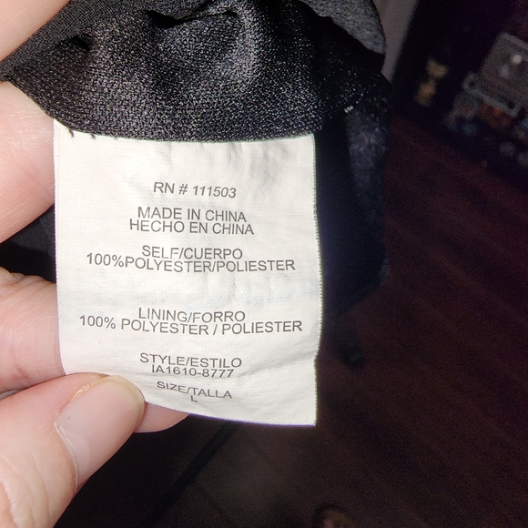 Meraki Black Top with Hi-Low Sheer Overlay L - Picture 5 of 9